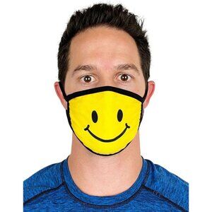 NEW IN BAG Tipsy Elves Smiley Cloth Yellow Face Mask